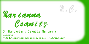 marianna csanitz business card